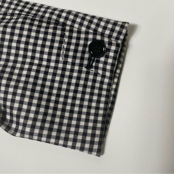 Carlisle Black & White Gingham Wool Blend Button Front Blazer/Coat Womens Size 8 - Picture 13 of 16